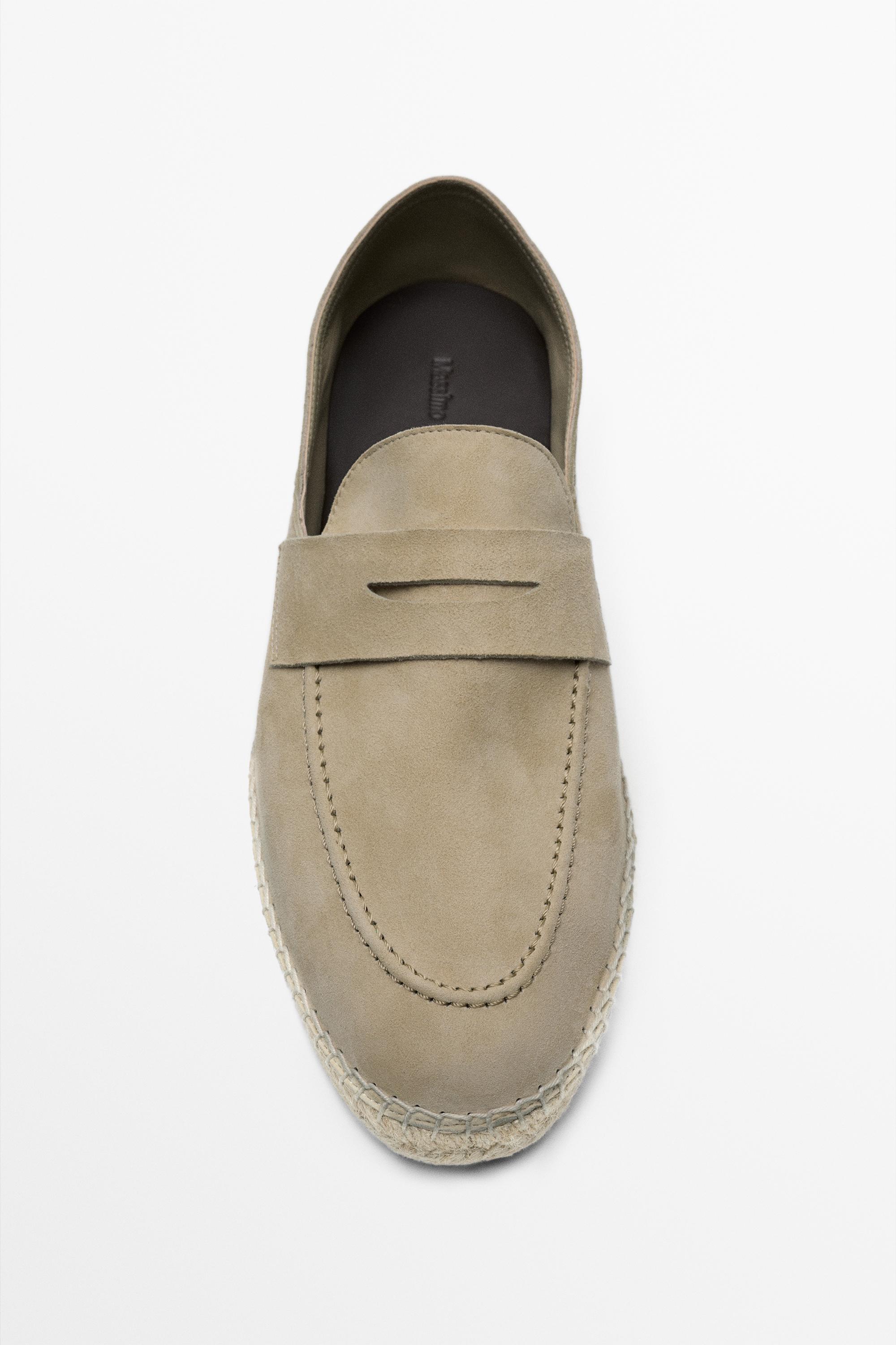 Espadrille style mocassin en daim